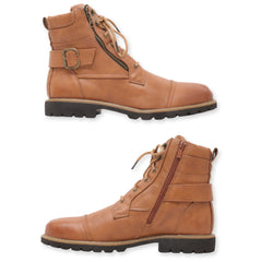 Men's Zipper Closure Lace-Up Ankle Boots