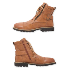 Men's Zipper Closure Lace-Up Ankle Boots