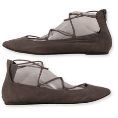 Report suede lace-up ballet flats