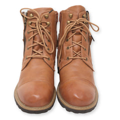 Men's Zipper Closure Lace-Up Ankle Boots