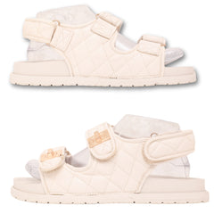 Qupid quilted double-strap women sandals