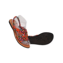 Printed Ankle Strap Flats