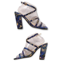 Matelic Printed Festive Comfort Block Heels