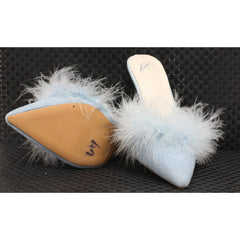 Pujingxy Furry Pointed Low Heels