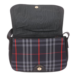 Burberry Blue Plaid Canvas Shoulder Bag