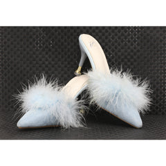 Pujingxy Furry Pointed Low Heels