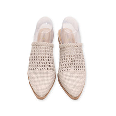 "Seven Dials" Mule Woven Heels