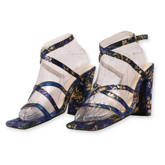 Matelic Printed Festive Comfort Block Heels