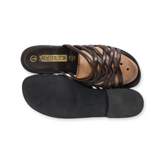 Strappy Slippers By "The Leather Collection"