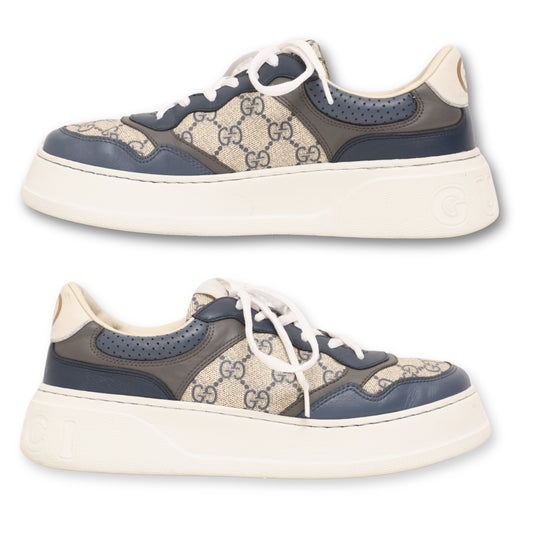 Gucci Blue GG Canvas Leather
