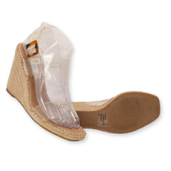 Steve Madden Transparent Strap Woven Wedges