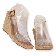 Steve Madden Transparent Strap Woven Wedges