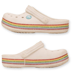 Crocs Kids' Crocband Rainbow Glitter Clogs