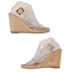 Steve Madden Transparent Strap Woven Wedges
