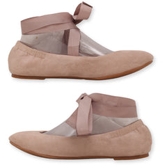 RANDA ribbon ankle ties ballet flats