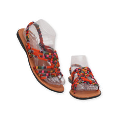 Printed Ankle Strap Flats