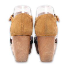 Ankle Straps Wooden Wedges By "1937 Foot Wear"