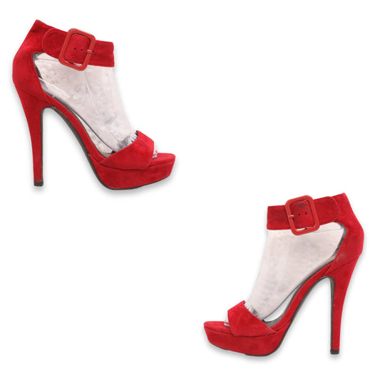 D Ankle Strap Valvet Heels