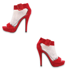 D Ankle Strap Valvet Heels