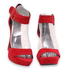 D Ankle Strap Valvet Heels