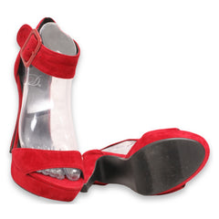 D Ankle Strap Valvet Heels