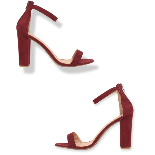 Wild Diva Launge Ankle Zipper Block Heels