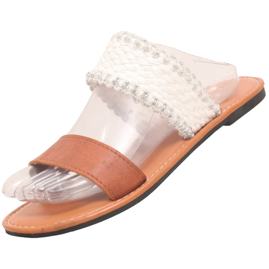 Open-Toe Women Flat Slipper