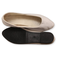 Suede-textured pointed-toe ballet flats