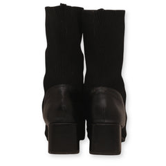 Square Toe Knitted Sock Ankle Boots