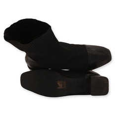 Square Toe Knitted Sock Ankle Boots