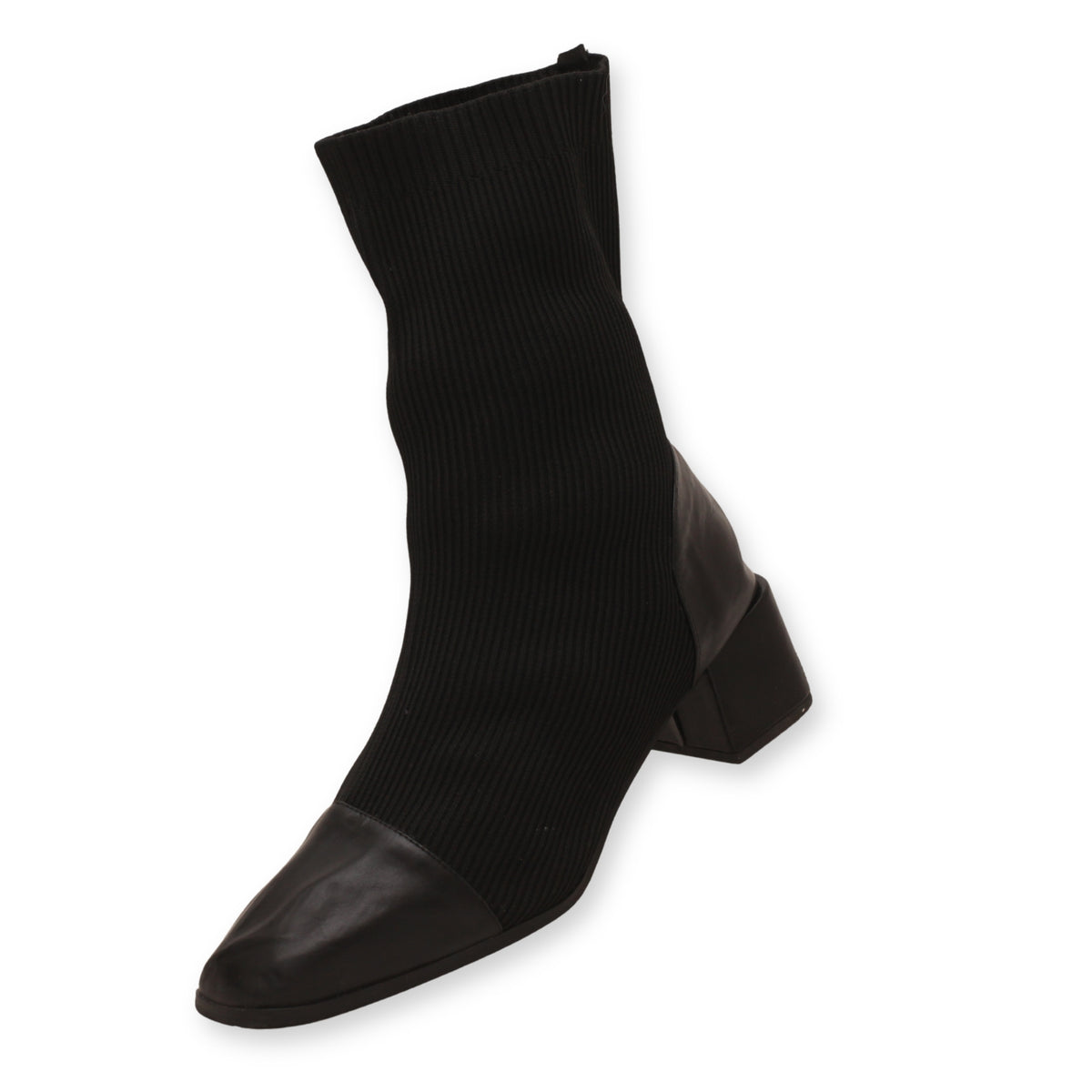 Square Toe Knitted Sock Ankle Boots